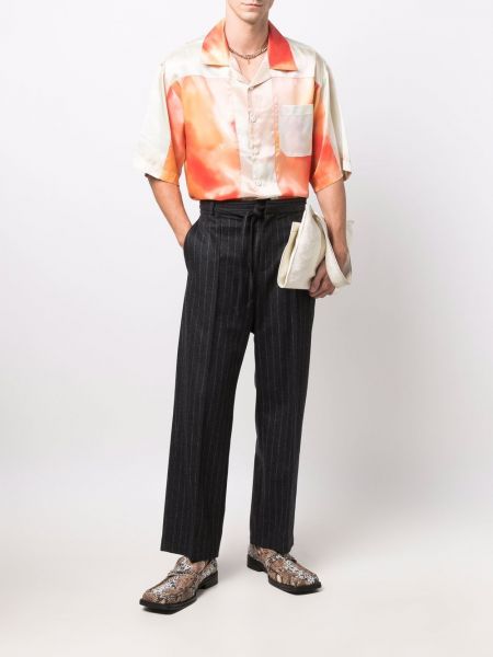Camisa con estampado manga corta tie dye Vivienne Westwood naranja