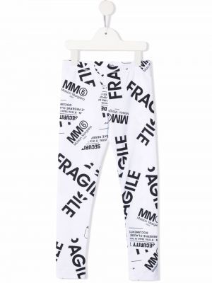 Leggings för tjejer Mm6 Maison Margiela Kids vit