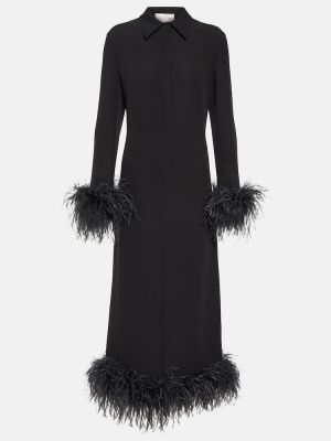 Μεταξωτή μίντι φόρεμα Valentino μαύρο