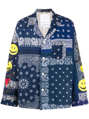 Camisa de cachemir con estampado con estampado de cachemira Readymade azul