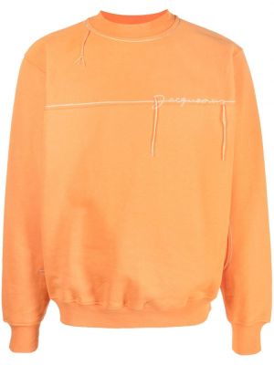 Sweatshirt med broderi Jacquemus orange