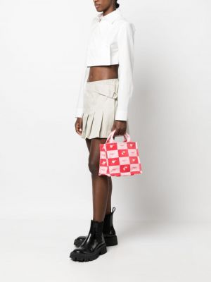 Karierte shopper handtasche mit print Msgm