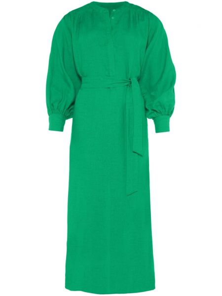 Λινή μάξι φόρεμα Eres πράσινο
