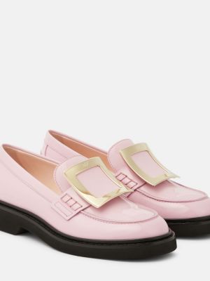 Pantofi loafer din piele de lac Roger Vivier roz
