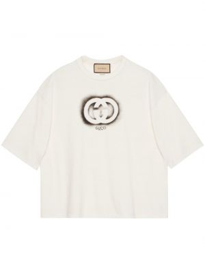 T-shirt à imprimé Gucci blanc