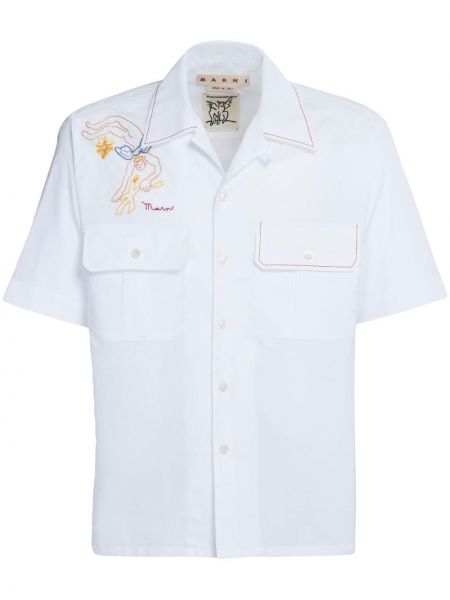 Chemise brodée Marni blanc