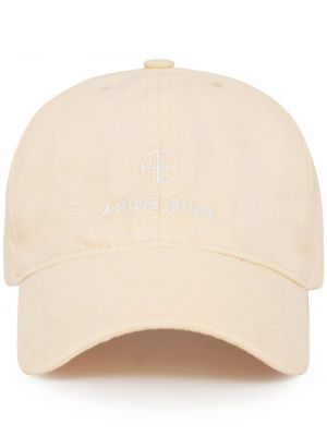 Haftowana czapka z daszkiem Anine Bing żółta