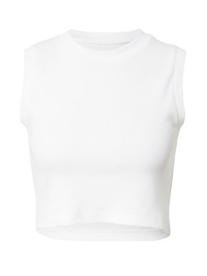 Bavlnený priliehavý top bez rukávov Denim Project - biela