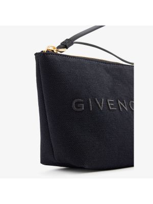 Хлопковый клатч с вышивкой Givenchy черный