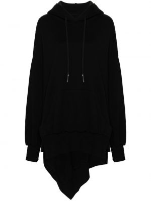 Asimetrična hoodie s kapuljačom Yohji Yamamoto crna
