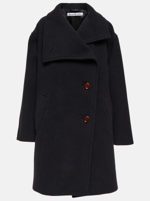 Vlnený krátký kabát Acne Studios čierna