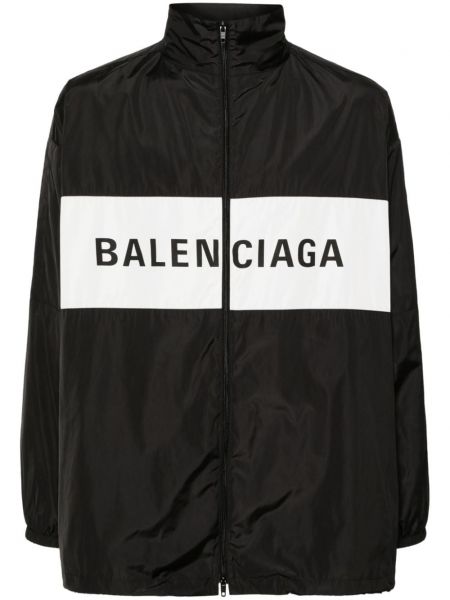 Gara jaka ar rāvējslēdzēju ar apdruku Balenciaga