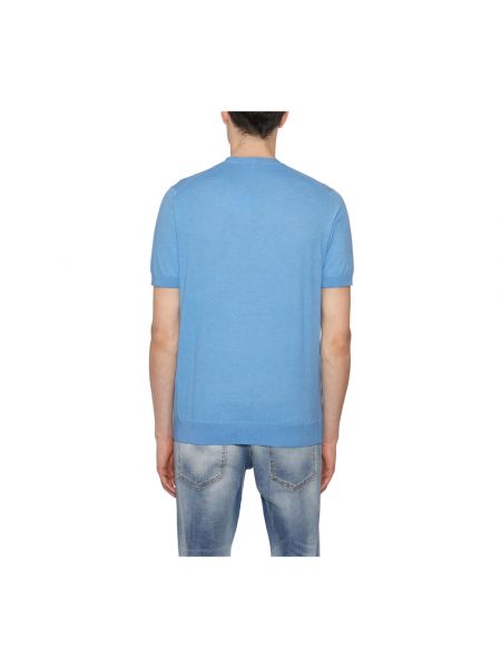 Camiseta de algodón de cuello redondo Paolo Pecora azul