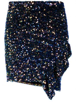 Asymetrické mini sukně s flitry Iro modré