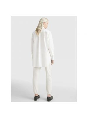 Blusa de algodón oversized Tommy Hilfiger blanco