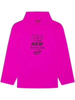 Тениска с качулка Balenciaga Розово