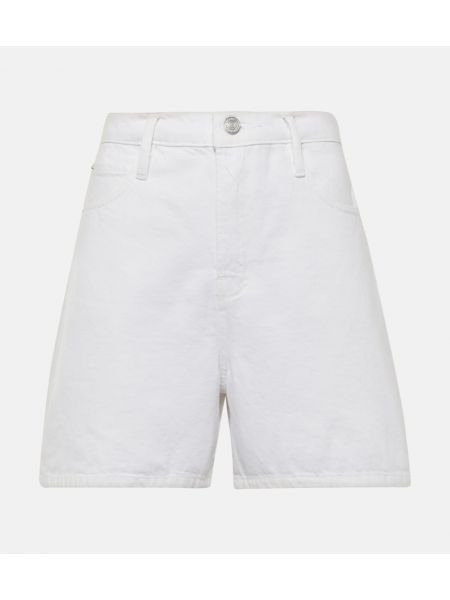 Højtaljet denimshorts Frame hvid