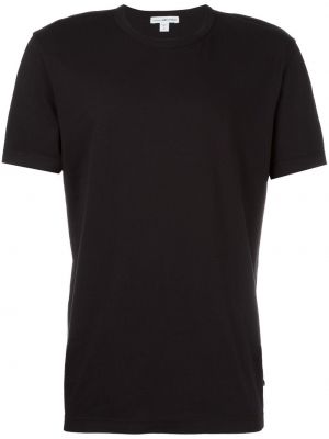 Bombažna majica z okroglim izrezom James Perse črna