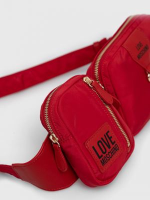 Поясна сумка з поясом Love Moschino, червона