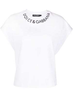 T-shirt brodé Dolce & Gabbana blanc