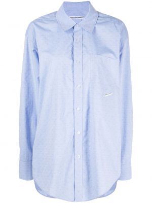 Βαμβακερό πουκάμισο Alexander Wang μπλε