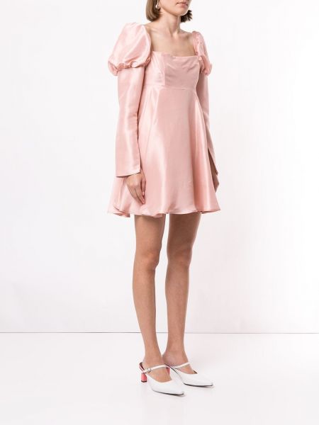 Růžové hedvábné mini šaty Macgraw