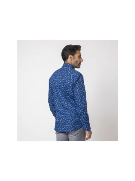 Camisa de algodón de flores Karl Lagerfeld azul