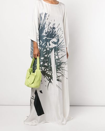 Vestido con estampado con estampado abstracto Elle B. Zhou blanco