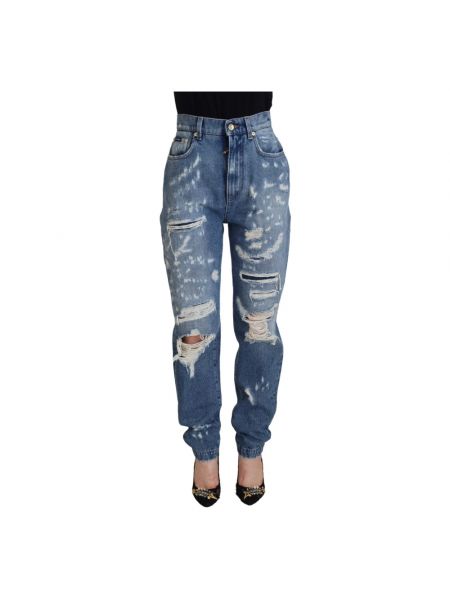 Jeansy relaxed fit Dolce And Gabbana niebieskie