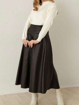 Kožená sukňa Hakke čierna
