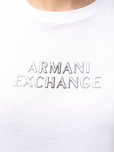Бавовняна футболка Armani Exchange біла