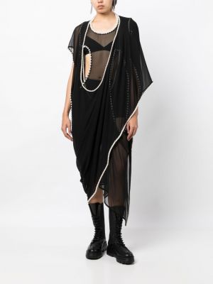 Przezroczysta sukienka wieczorowa asymetryczna Junya Watanabe czarna
