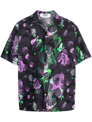 T-shirt med mönster i blommigt Msgm svart