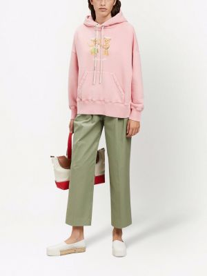 Raštuotas džemperis su gobtuvu Palm Angels rožinė
