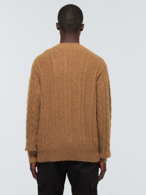 Vlnený sveter z alpaky Moncler hnedá