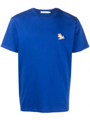 Kokvilnas t-krekls Maison Kitsuné zils