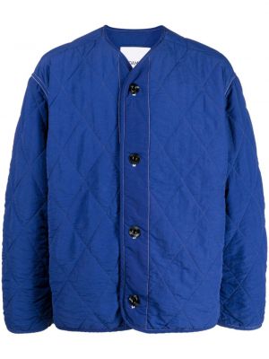 Pikowana kurtka puchowa z dekoltem w serek Oamc niebieska