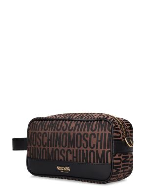 Žakárová taška Moschino hnedá