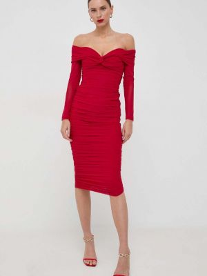 Červené mini šaty Bardot