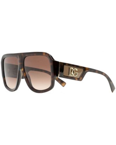 Okulary przeciwsłoneczne oversize Dolce & Gabbana Eyewear brązowe