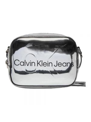 Torba na ramię Calvin Klein Jeans srebrna