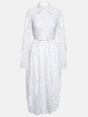 Vestido midi de encaje Erdem blanco