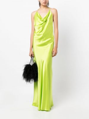 Jedwabna sukienka koktajlowa Michelle Mason zielona