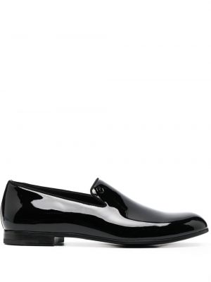 Kožené loafers Giorgio Armani černé