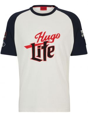 Bavlněné tričko s výšivkou Hugo