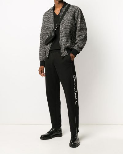Jersey de tela jersey con apliques Versace negro