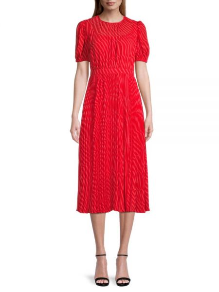 Плиссированное платье миди в полоску Alice By Temperley красное