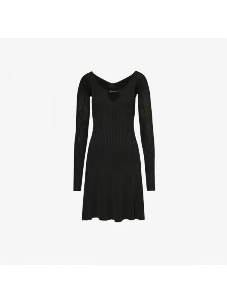 Трикотажное приталенное платье мини Jacquemus черное