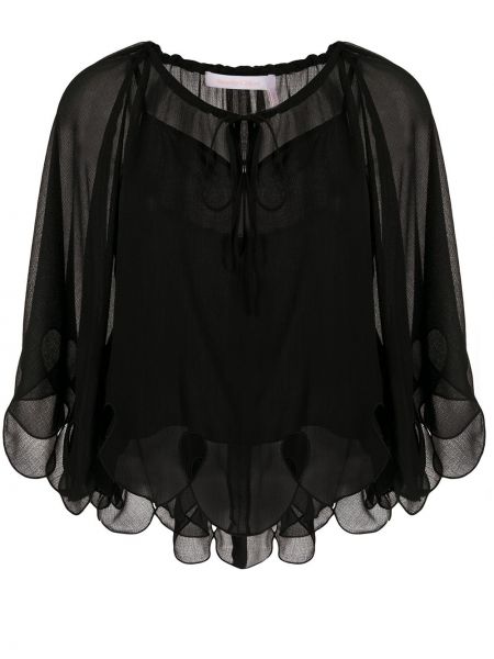 Прозрачна блуза See By Chloé черно