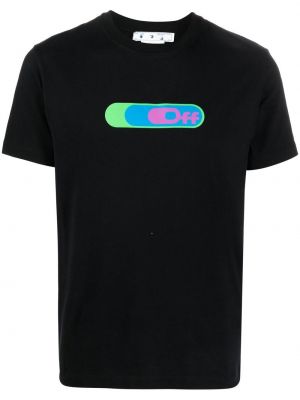 T-shirt z nadrukiem bawełniane z krótkim rękawem Off-white - biały